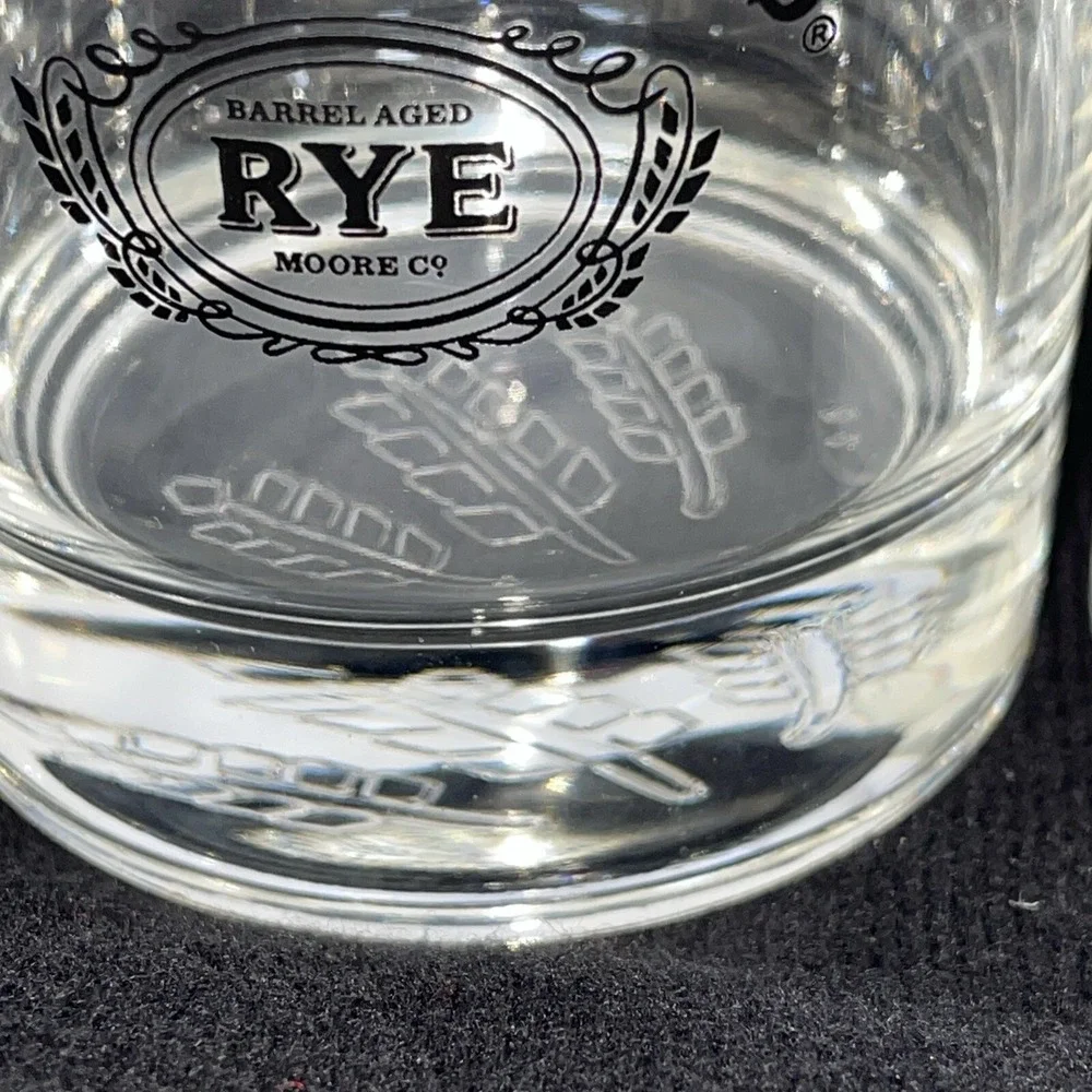 Jack Daniels Barrel‎ Aged Rye Whiskey Rock Glasses Set of Two Cocktail